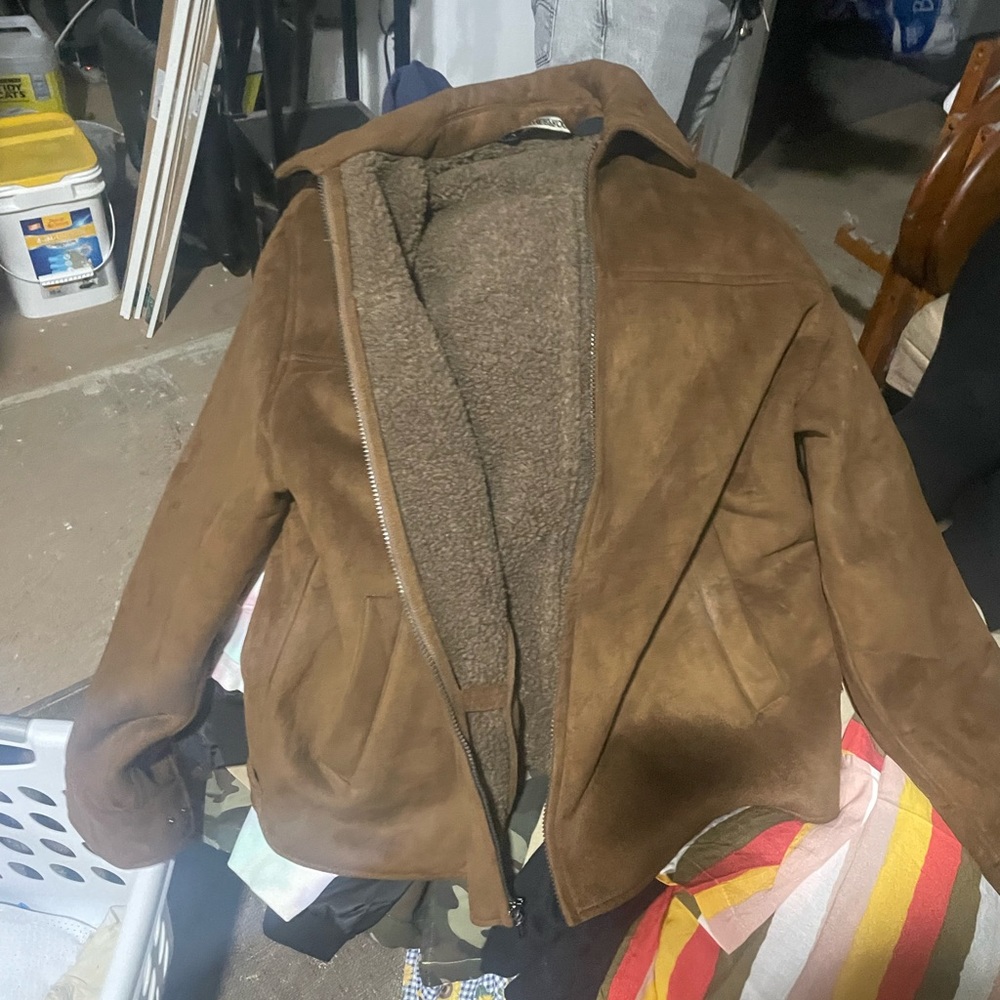 Mens brown suede sweater